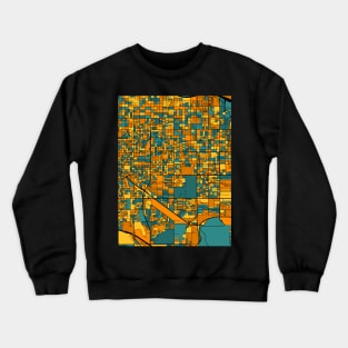 Tucson Map Pattern in Orange & Teal Crewneck Sweatshirt